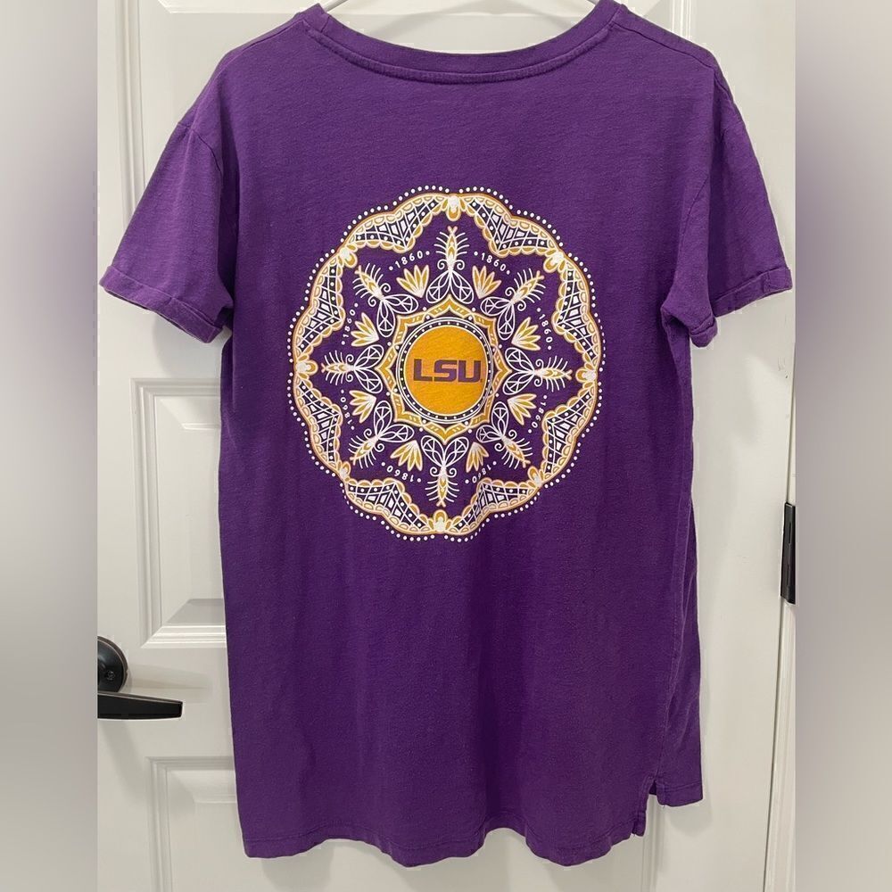 LSU Pressbox Purple tee. Size Medium